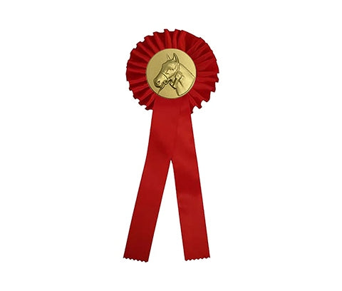 Doos Rode rozetten met paardenhoofd