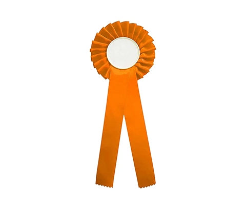 Doos oranje rozetten met eigen logo