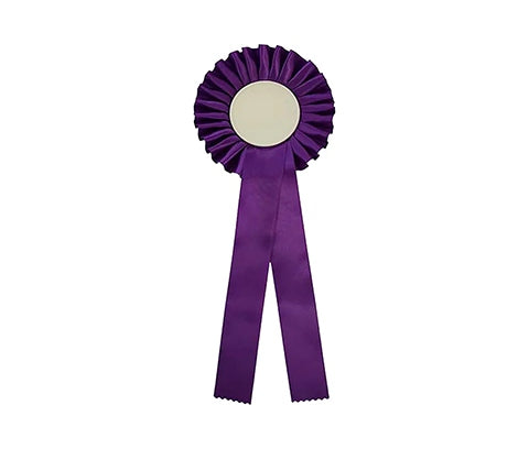 Doos paarse rozetten met eigen logo