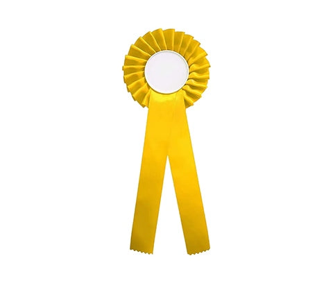 Doos gele rozetten met eigen logo