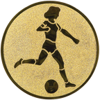 Sportafbeelding ø25 mm voetbal vrouw A1-002
