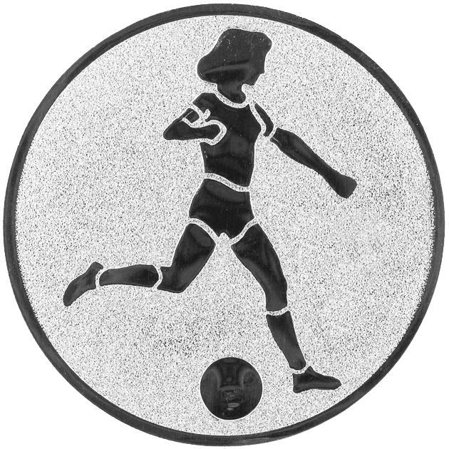Sportafbeelding ø25 mm voetbal vrouw A1-002