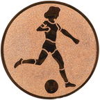 Sportafbeelding ø25 mm voetbal vrouw A1-002
