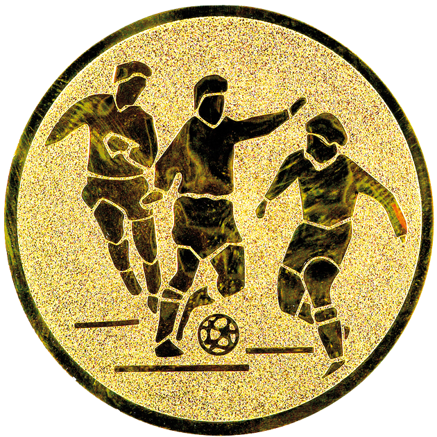 Sportafbeelding ø25 mm voetbal man A1-144