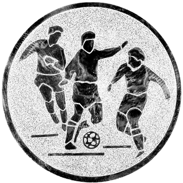 Sportafbeelding ø25 mm voetbal man A1-144