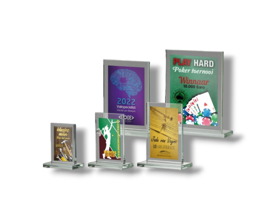 Glas rechthoekig bedrukt