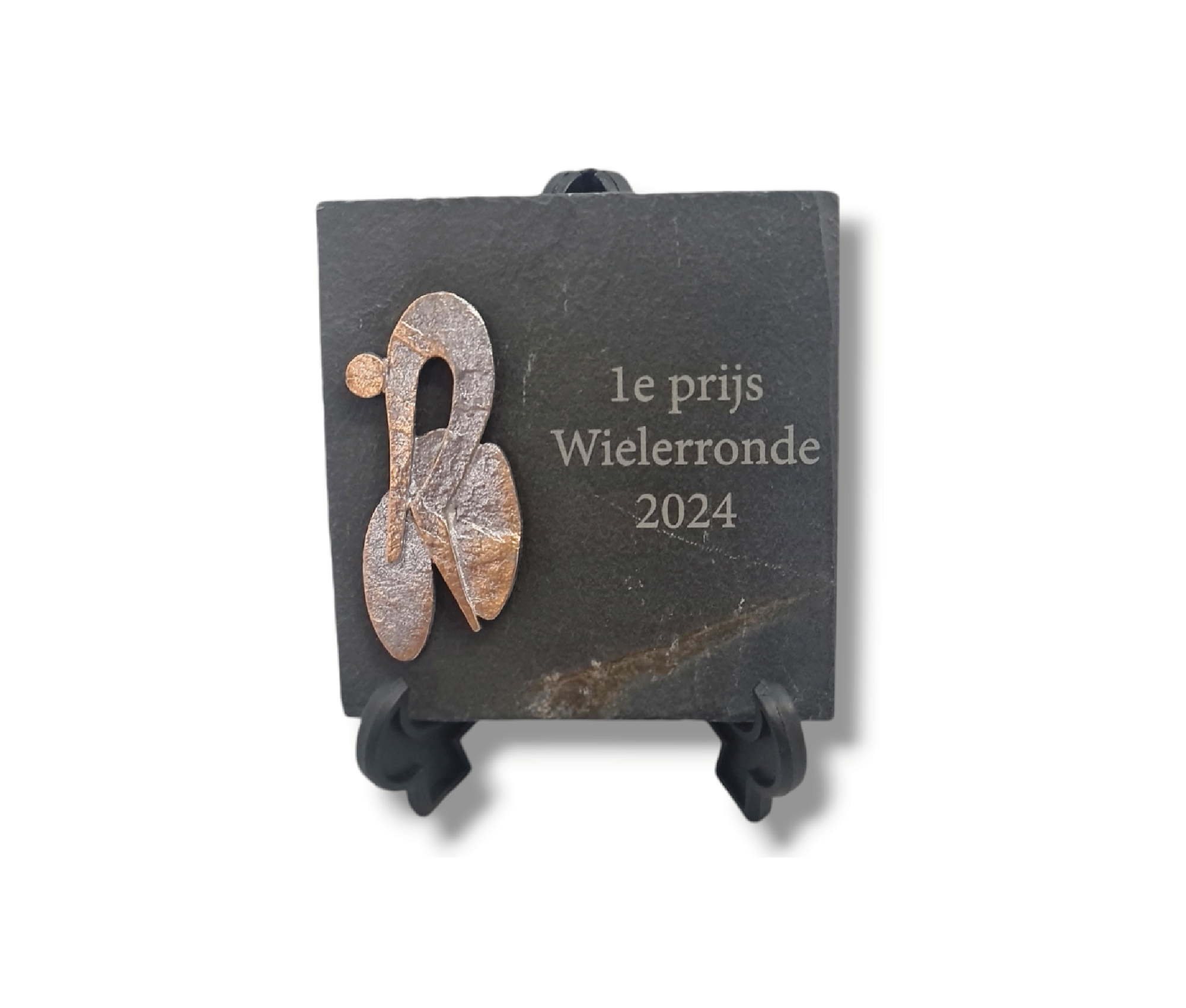 Leistenen bord met wielren afslag 10cmx10cm