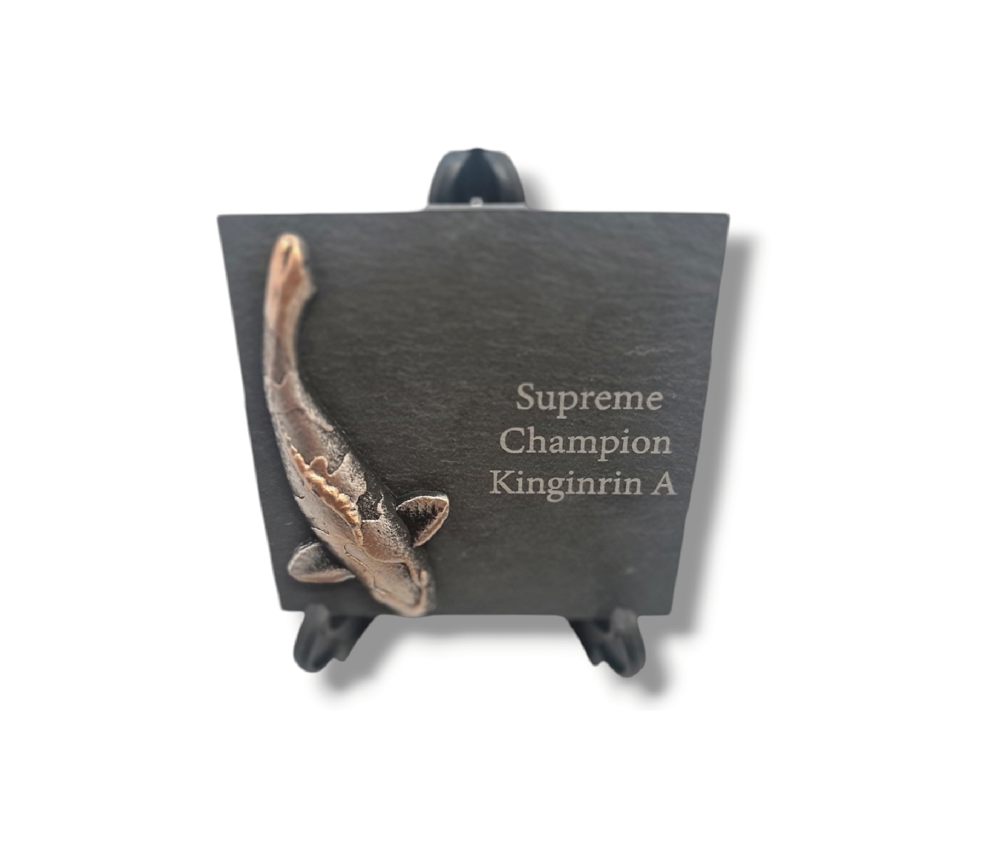 Leistenen bord met karper afslag 10cmx10cm