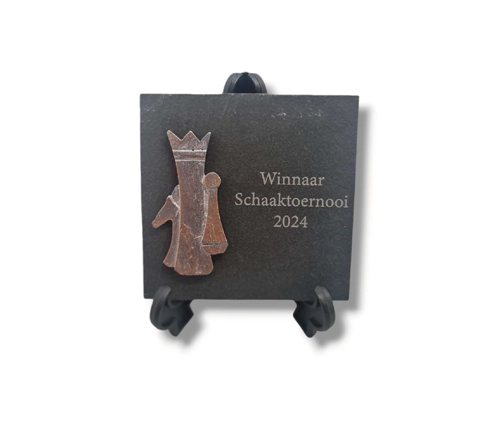 Leistenen bord met schaak afslag 10cmx10cm